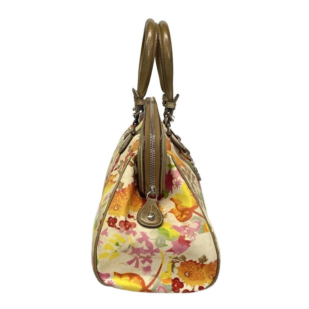 Dior handbag Gray Floral multi Greige orange leather Christian Flower